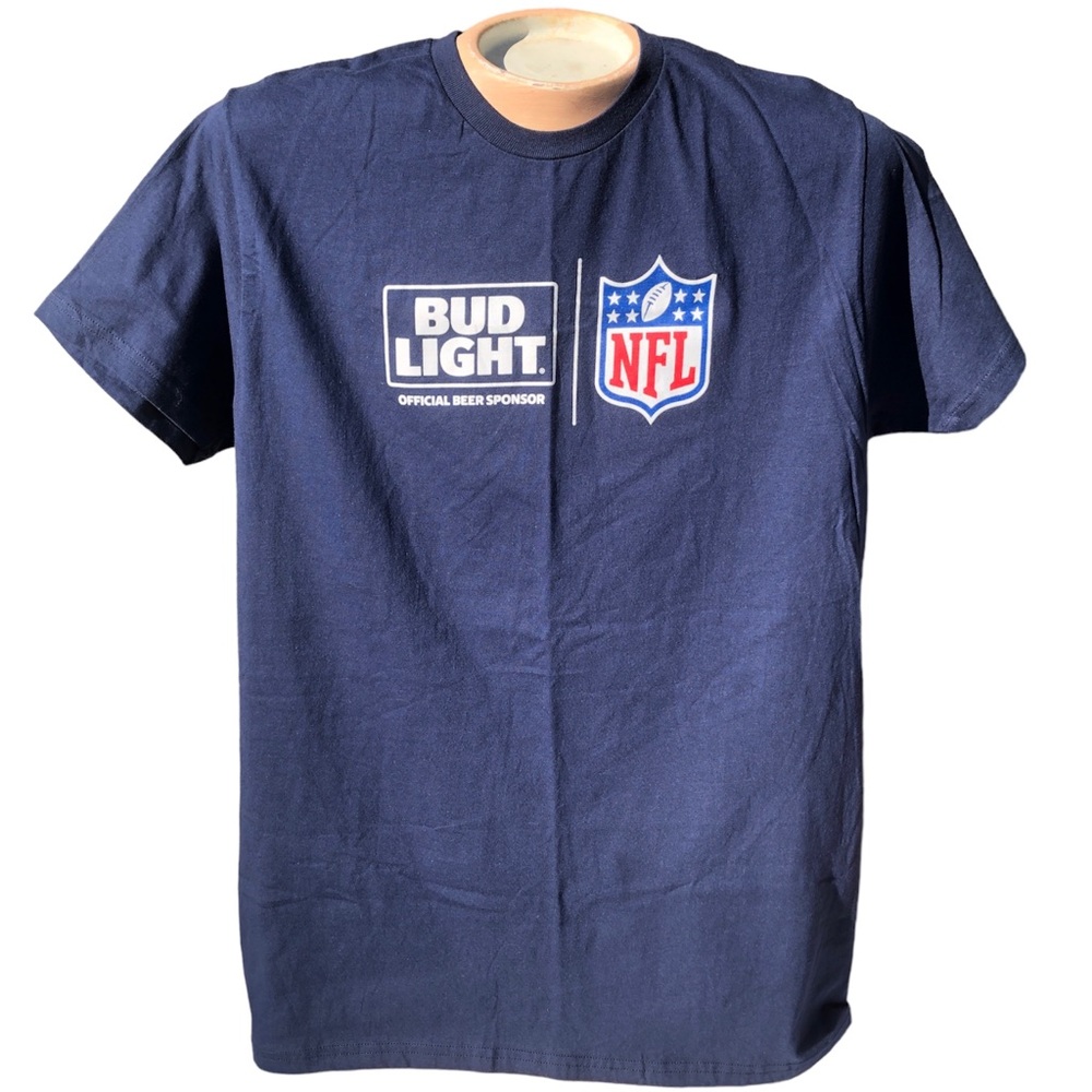 Hanes Bud Light‎ NFL navy cotton short sleeve shirt men’s Large